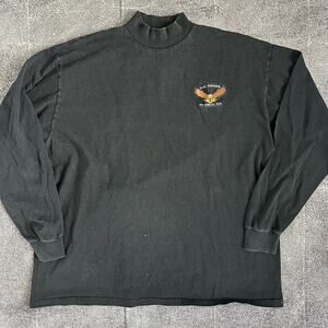 Men's Vintage 90's Eagle USA Harley Davidson Riders Black Long Sleeve Shirt 2XL